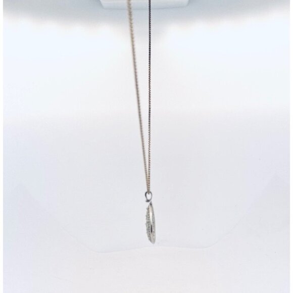 Estate 925 Sterling Silver Teardrop Filigree Pendant Necklace Marcasite Style - Picture 4 of 9